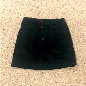 Christmas Green Corduroy Mini Skirt